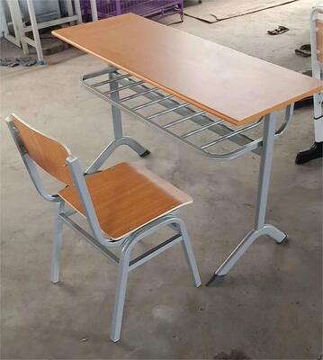 school office steel-wood single desk and chair for children and adult