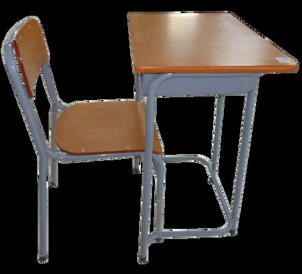 school office steel-wood single desk and chair for children and adult