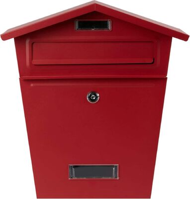 Powder Coated Metal Wall-Mounted Mailbox Lock Outdoor Villa Gardens Post Services