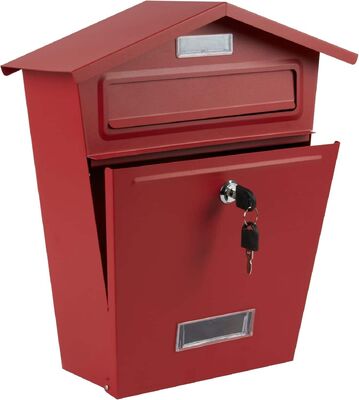 Powder Coated Metal Wall-Mounted Mailbox Lock Outdoor Villa Gardens Post Services