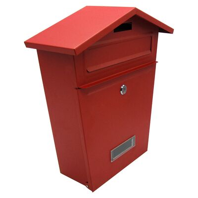 Powder Coated Metal Wall-Mounted Mailbox Lock Outdoor Villa Gardens Post Services