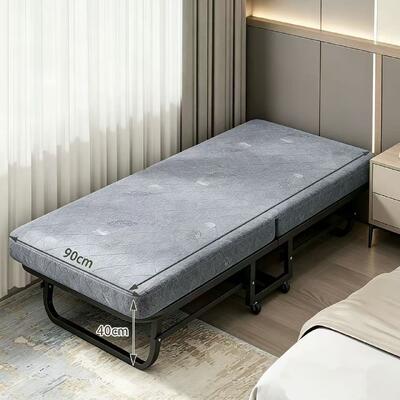 Folding Nap Bed with Foam Mattress and Wheels for Office School Workplace