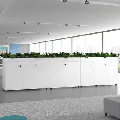 Steel Planter Cabinet Top Unit with 3 Individual Plant Spaces Modern Metal Flower Pot Display Rack for Indoor Home Garden Decoration