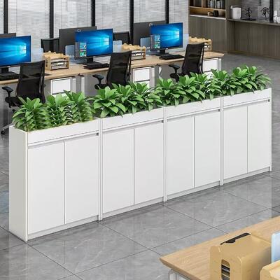Steel Planter Cabinet Top Unit with 3 Individual Plant Spaces Modern Metal Flower Pot Display Rack for Indoor Home Garden Decoration