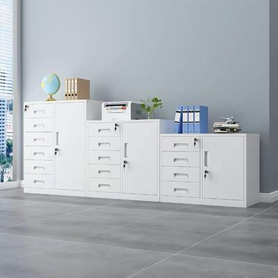 Knock-Down Steel Filing Cabinet with Narrow Side Design Metal Office Document Storage Cabinet for Files and Office Supplies