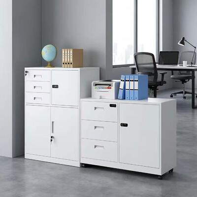 Knock-Down Steel Filing Cabinet with Narrow Side Design Metal Office Document Storage Cabinet for Files and Office Supplies