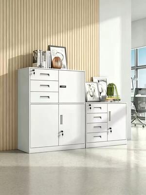 Knock-Down Steel Filing Cabinet with Narrow Side Design Metal Office Document Storage Cabinet for Files and Office Supplies