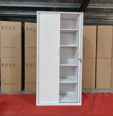Knock Down Steel Tambour Door Filing Cabinet with Narrow Side Design 1850mm Metal Office Storage Cabinet for Document and File Organization