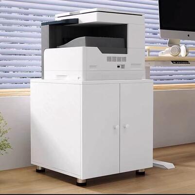 Mobile Steel Printer Cabinet with Lockable Storage Drawer and Rolling Casters Metal Office Printer Stand for Home and Workplace Use