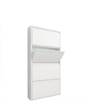 Ultra Slim 4 Drawer Steel Shoe Cabinet for Space Saving Storage