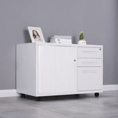 Multi Functional Steel Roller Shutter Mobile Storage Cabinet with Adjustable Shelves and Lockable Door