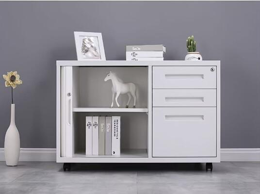 Multi Functional Steel Roller Shutter Mobile Storage Cabinet with Adjustable Shelves and Lockable Door