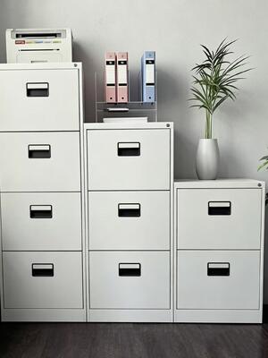 4-Drawer A4 Steel Filing Cabinet with Lock for FC Hanging File Storage and Office Document Organization
