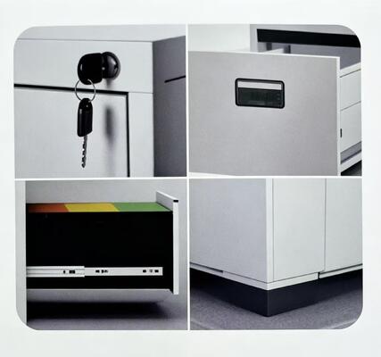 4-Drawer A4 Steel Filing Cabinet with Lock for FC Hanging File Storage and Office Document Organization