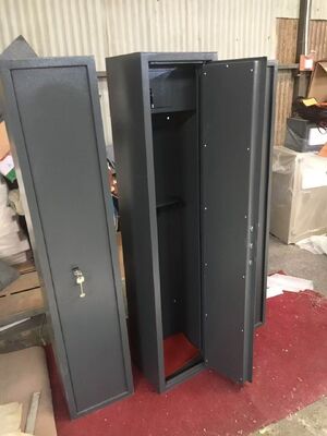**Vertical Steel Gun Cabinet with Key Lock for Secure Firearm Storage