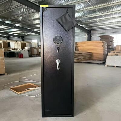 **Vertical Steel Gun Cabinet with Fingerprint Lock for Secure Firearm Storage**