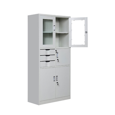 Electrostatic Powder Coating Glass Door Steel File Cabinet