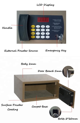 W440mm Interior Flannelette Digital Key Lock Box