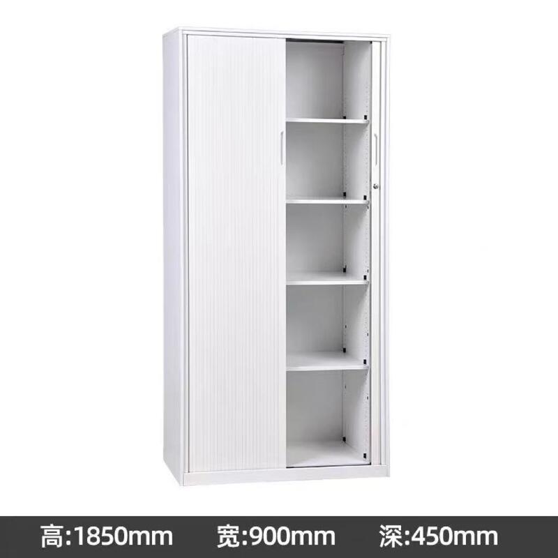 Knock Down Steel Tambour Door Filing Cabinet with Narrow Side Design 1850mm Metal Office Storage Cabinet for Document and File Organization