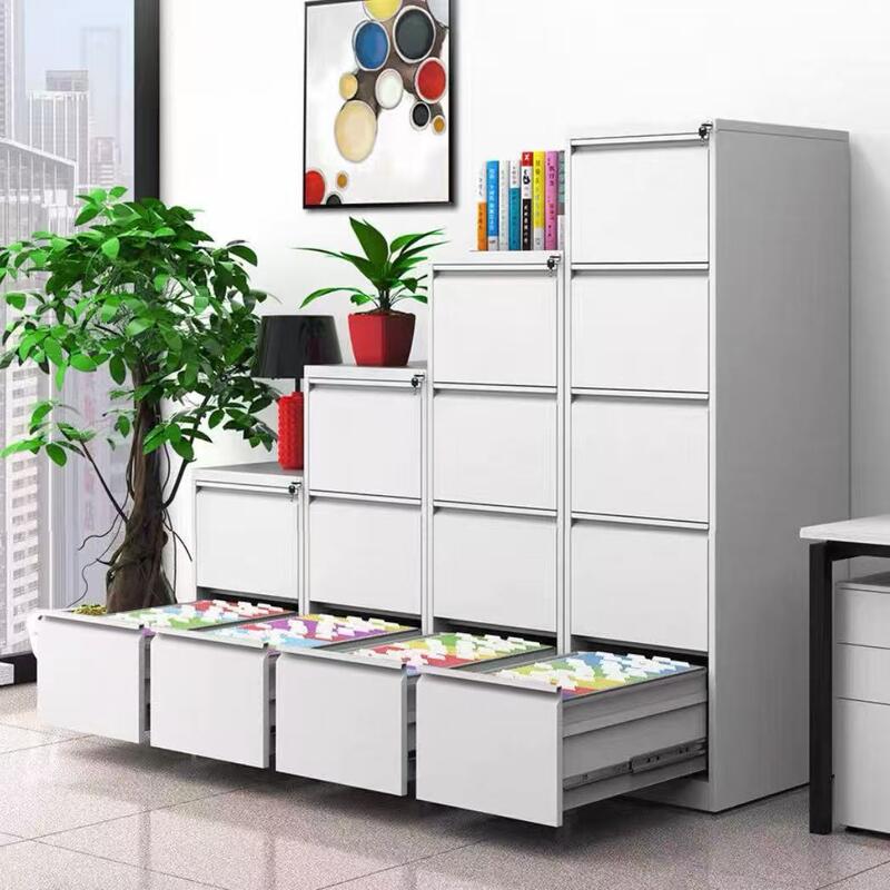4-Drawer A4 Steel Filing Cabinet with Lock for FC Hanging File Storage and Office Document Organization