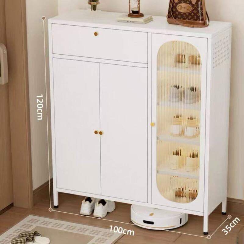 3-Door Steel Shoe Cabinet with 1 Drawer, Large Capacity Shoe Storage Cabinet for Entryway and Hallway