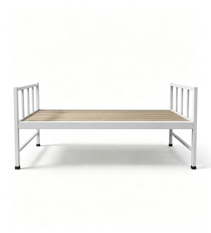 Square Tube Metal Single Bed Frame for Dormitory and Staff Housing