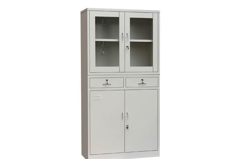 Multilayer Flat Large Glass Window Fireproof Lockable Filing Cabinets
