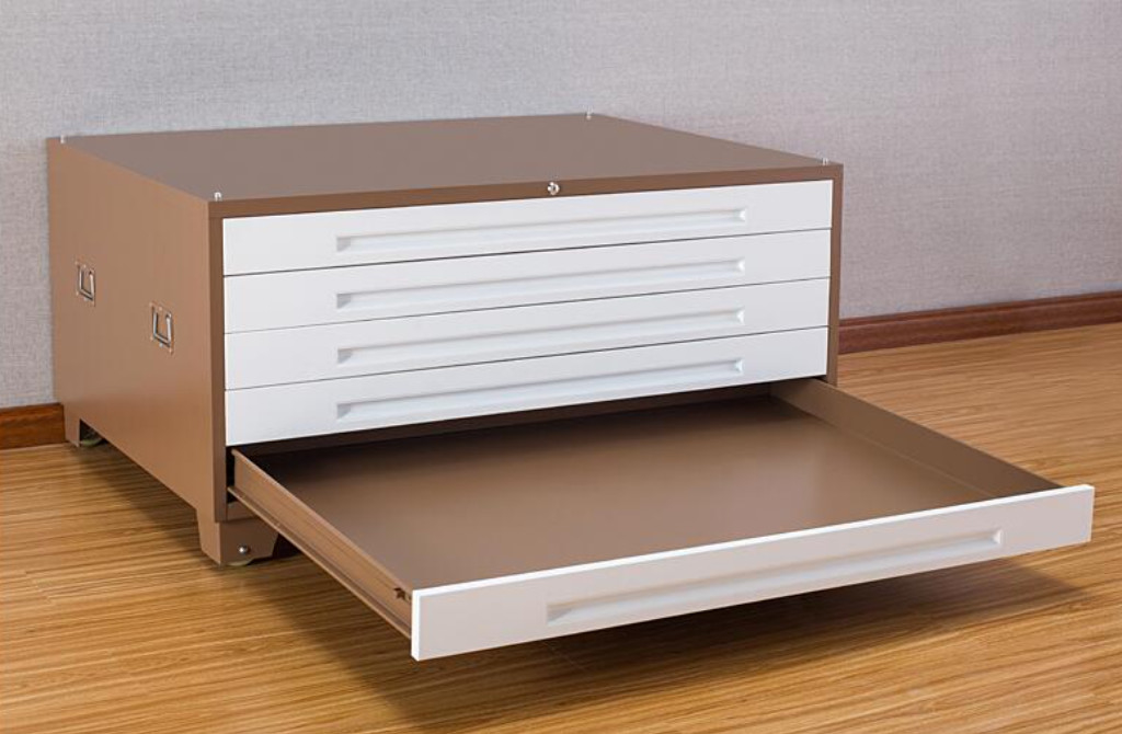 Horizontal Office Furniture 0.4mm 5 Drawer Metal Filing Cabinet For 100kg