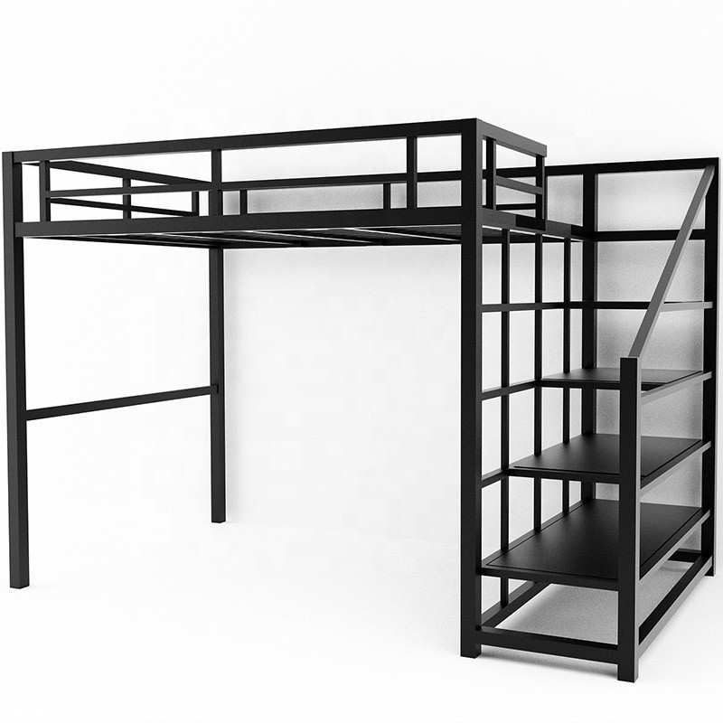 Adult Student Metal Bed Frame Loft Bed For School Home Hotel Use